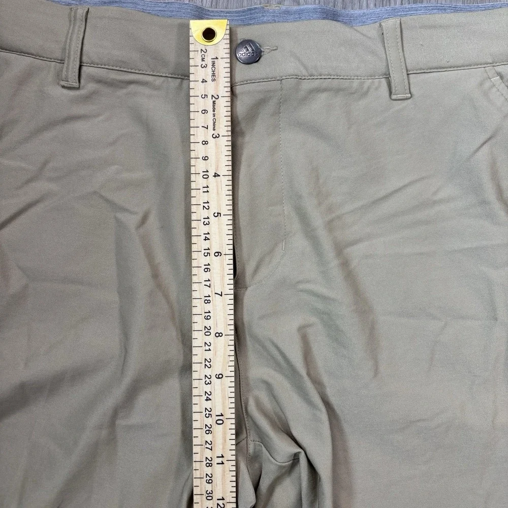 Adidas Golf Mens Tan Khaki Performance Flat Front Trousers‎ Pants 35x30